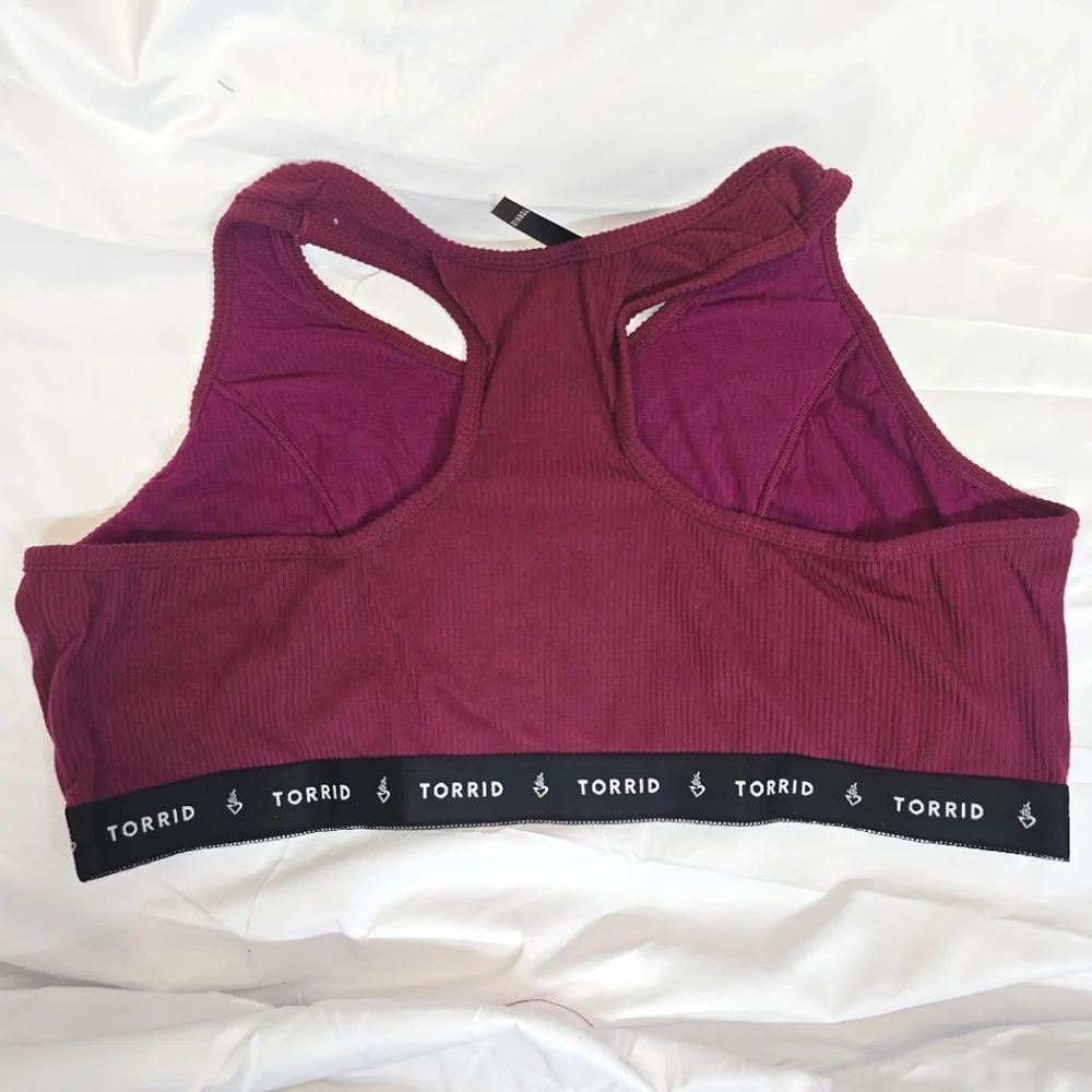 TORRID Lightly Lined Rib Henley Bralette - Navarro Pink - Picture 7 of 7